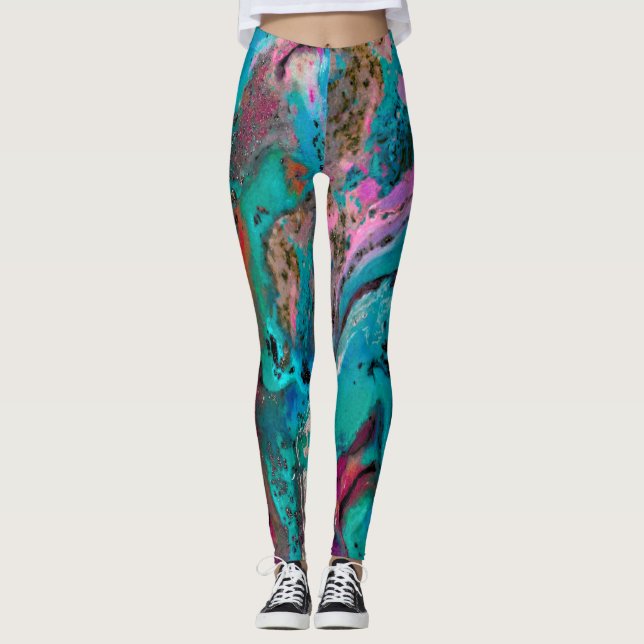 Leggings Pintura abstracta colorida (Anverso)