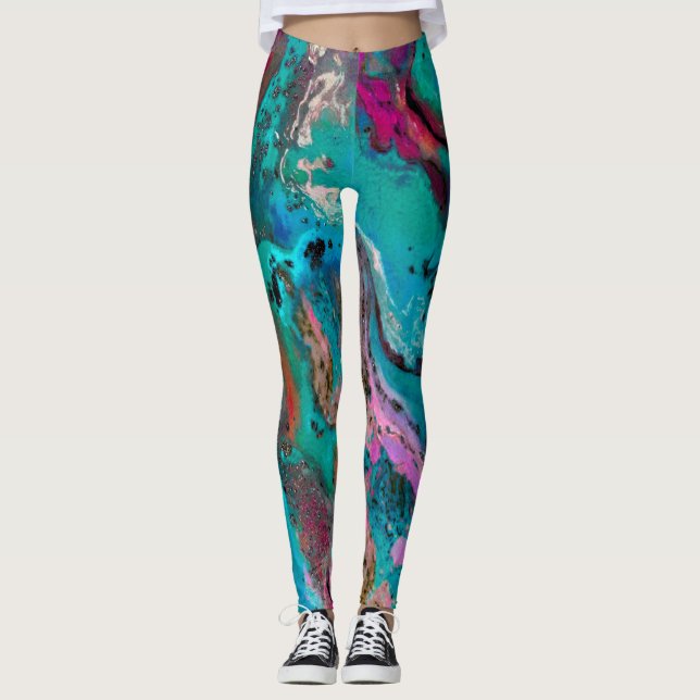 Leggings Pintura abstracta colorida (Anverso)