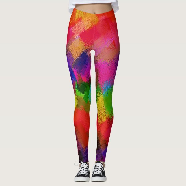 Leggings Pintura abstracta colorida (Anverso)
