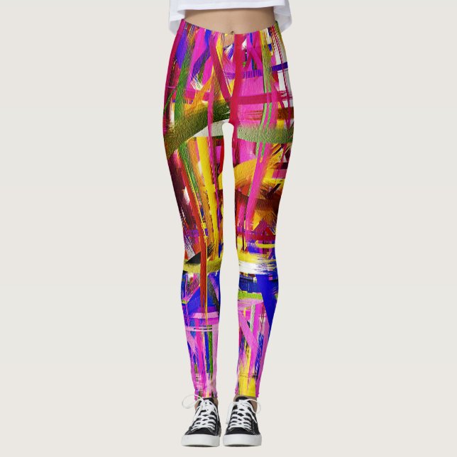 Leggings Pintura abstracta colorida #15 (Anverso)