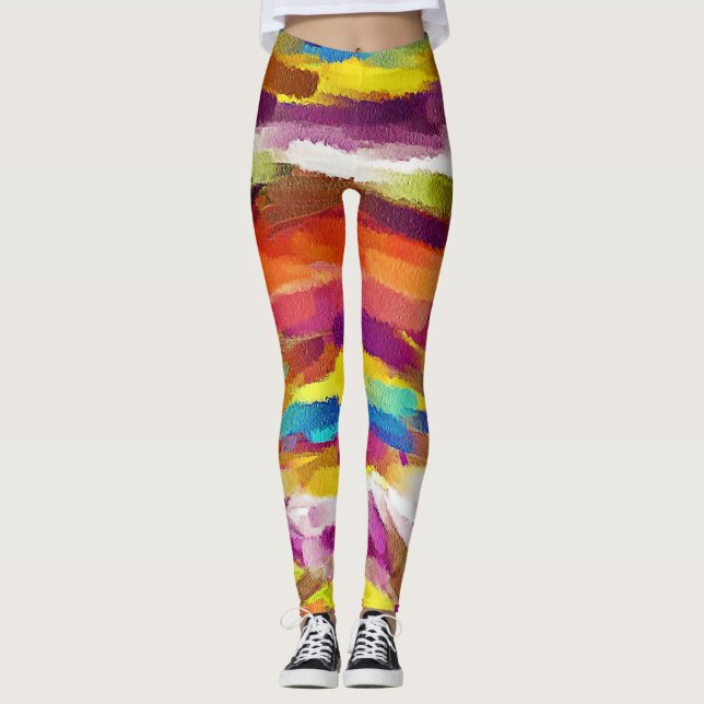 Leggings Pintura abstracta colorida #4 (Anverso)