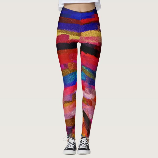 Leggings Pintura abstracta colorida #5 (Anverso)