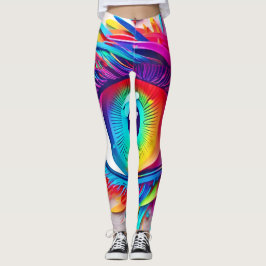 Leggings Pintura abstracta vibrante de Neon Eye