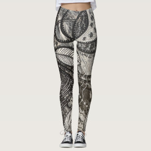 Leggings Pintura Acrílica en Negro y Blanco Almost Everywhe