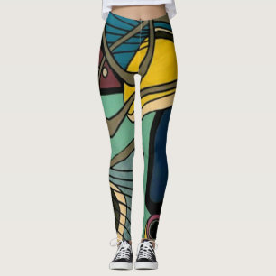 Leggings Pintura acuática abstracta moderna de los