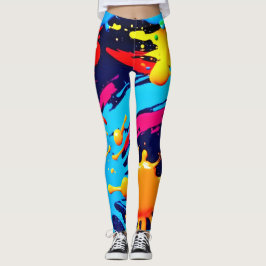 Leggings Pintura animada de neón en expresión fluida