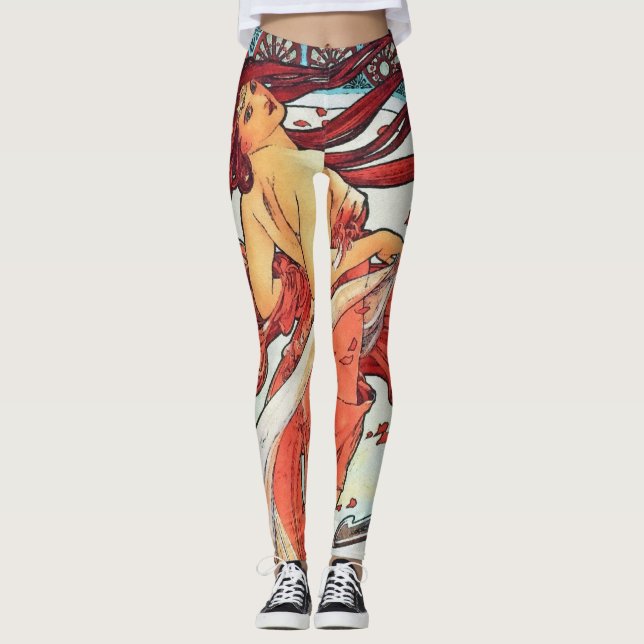 Leggings Pintura Art Nouveau de Alphonse Mucha Dance (Anverso)