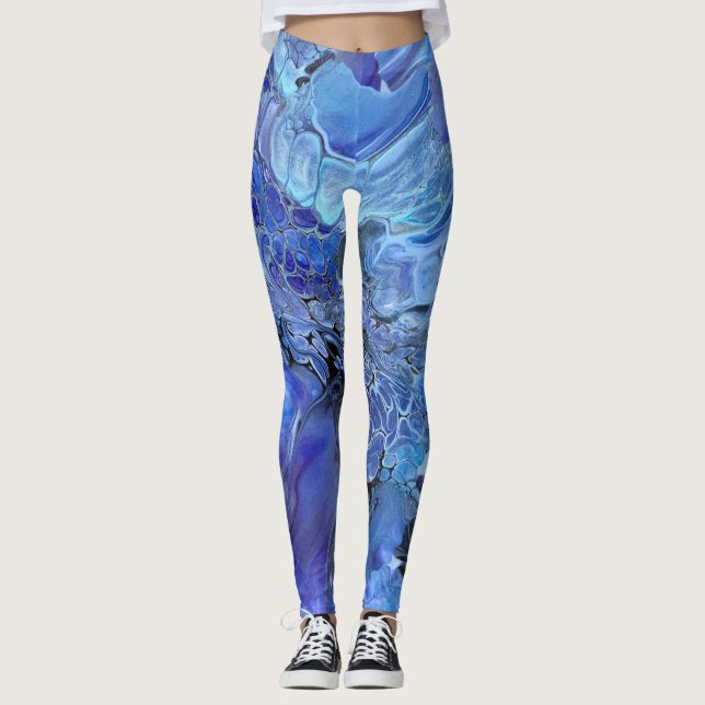 Leggings Pintura azul para las piernas (Anverso)