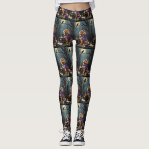 Leggings Pintura caprichosa de Halloween de perro Chow Chow
