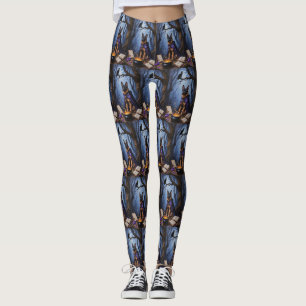 Leggings Pintura caprichosa de Halloween de perro Malinois 