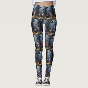 Leggings Pintura caprichosa de Halloween de perro Terrier d