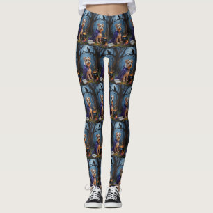 Leggings Pintura caprichosa de Halloween del perro Terrier