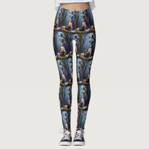 Leggings Pintura caprichosa de Halloween del terrier austra