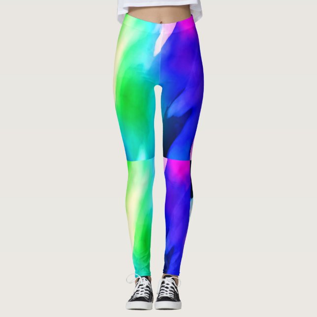 Leggings Pintura coloreada abstracta colorida (Anverso)