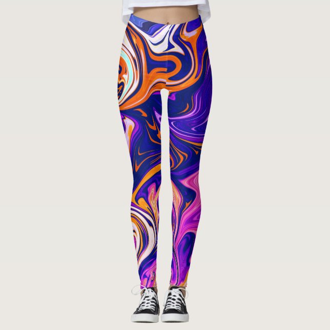 Leggings Pintura colorida | Mejor arte fino, abstracto mode (Anverso)