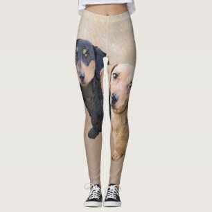 Leggings Pintura Dachshund (suave) - Arte Perro Original