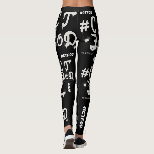 Leggings Pintura de aerosol negra #CTFOD (Reverso)