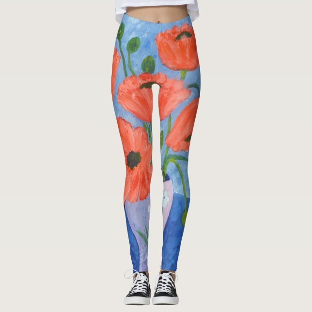 Leggings Pintura de amapola (Anverso)