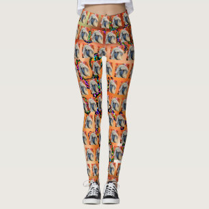 Leggings Pintura de arte de galgo afgano Kokopelli        