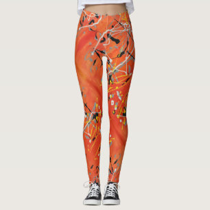 Leggings Pintura De Arte Resumen Una De Las Piernas De Tipo