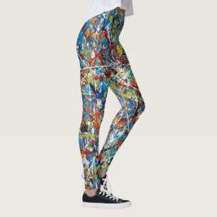 Leggings Pintura De Arte Resumen Una De Las Piernas De Tipo