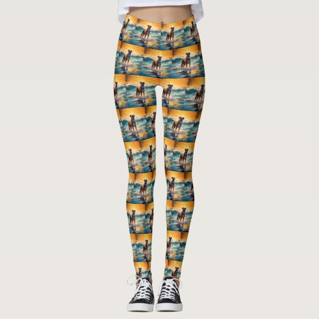 Leggings Pintura de Boxer Beach Surfing (Anverso)
