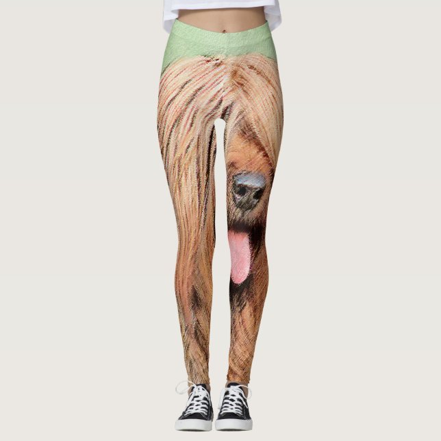 Leggings Pintura de Briard - Arte de Perro Original. (Anverso)