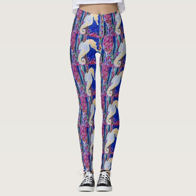 Leggings Pintura de caballito de mar (Anverso)
