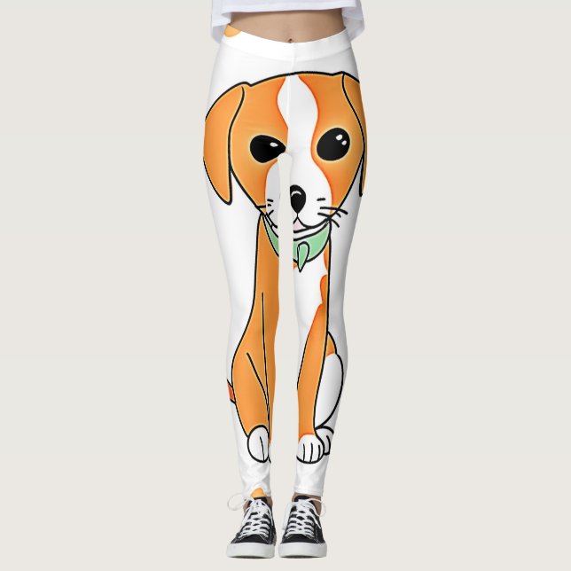 Leggings Pintura de caída de cachorro (Anverso)