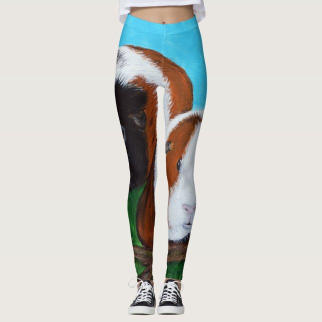 Leggings Pintura de cerdos de Guinea (Anverso)