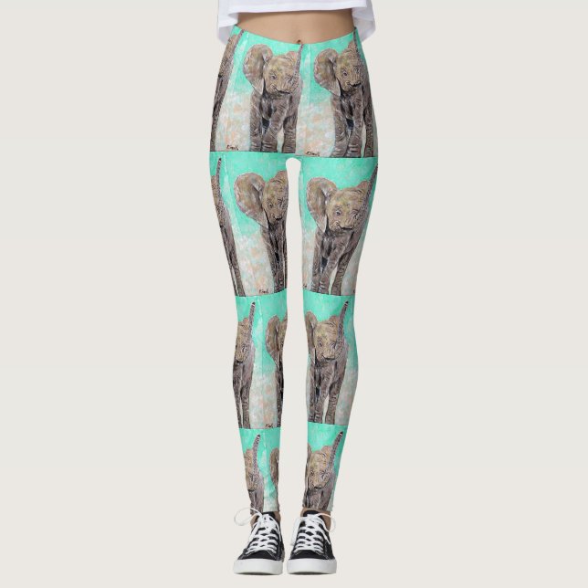 Leggings Pintura de elefante bebé