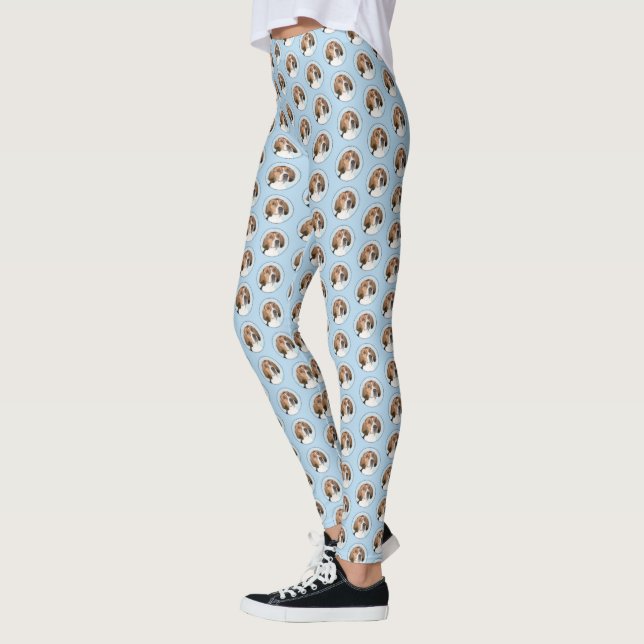 Leggings Pintura de Foxhound inglesa - Arte Perro Original  (Izquierda)