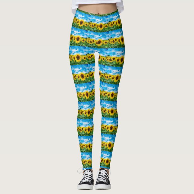 Leggings Pintura de girasoles (Anverso)