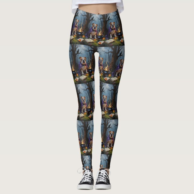 Leggings Pintura de Halloween bulldog (Anverso)