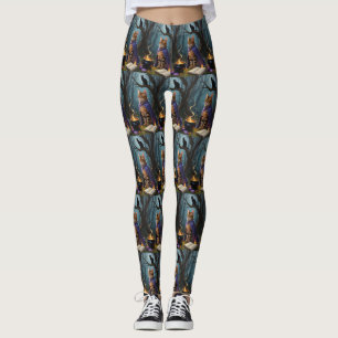 Leggings Pintura de Halloween con gatos bengalíes