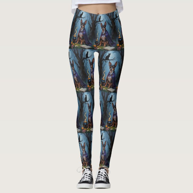 Leggings Pintura de Halloween de Affenpinscher Dog (Anverso)