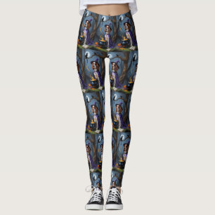 Leggings Pintura de Halloween de Brittany Spaniel Dog Whims