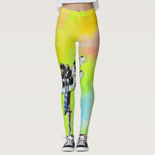 Leggings Pintura de la libélula que sumerge