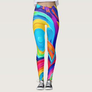 Leggings Pintura de los círculos abstractos coloridos