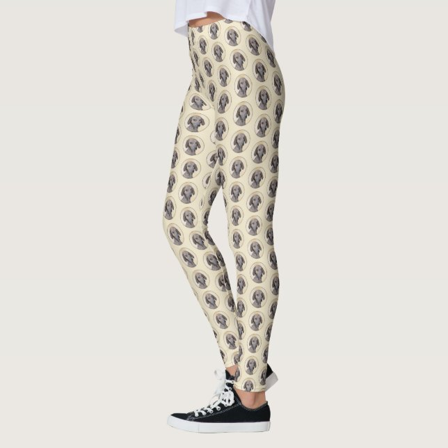 Leggings Pintura de lott - Arte de perro original lindo (Izquierda)