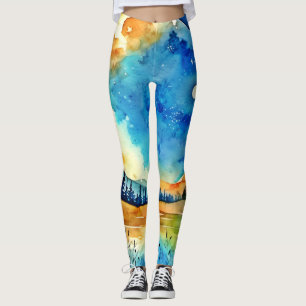 Leggings Pintura de luna llena