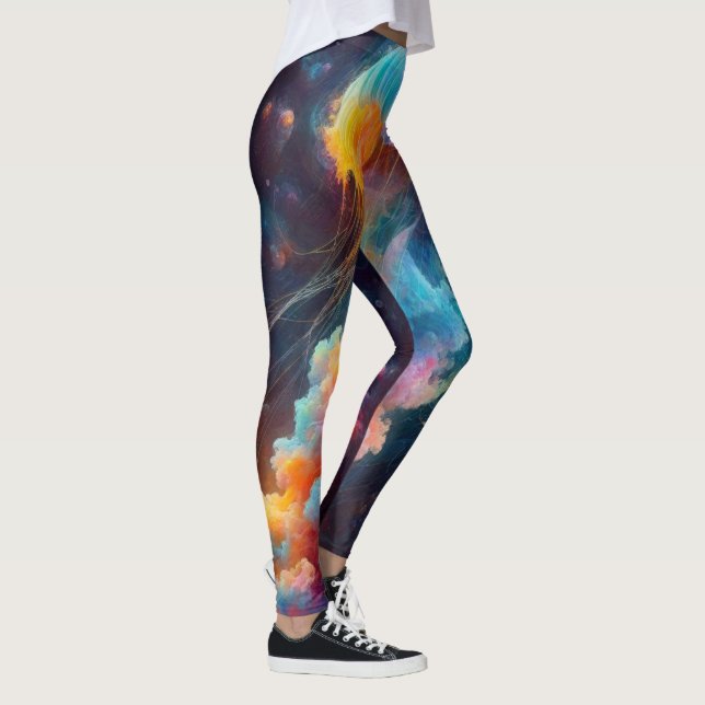 Leggings Pintura de medusas cosmológicas (Derecha)