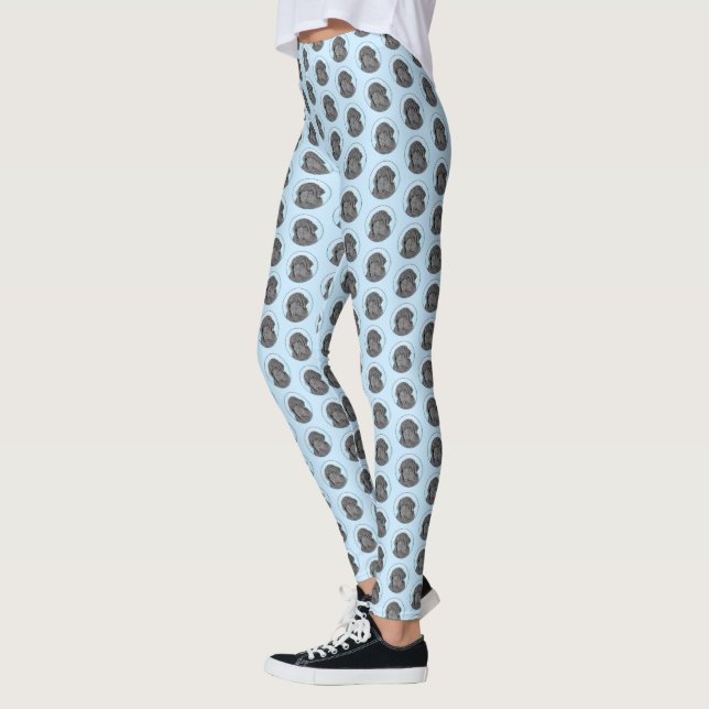 Leggings Pintura de Newfoundland - Cute original Dog Art (Izquierda)