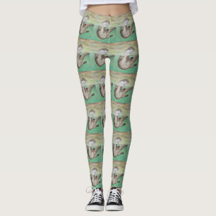 Leggings Pintura de orugas de río lúdico