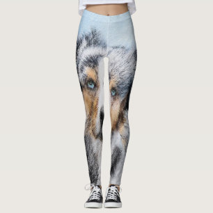 Leggings Pintura de pastor norteamericano en miniatura - Ar