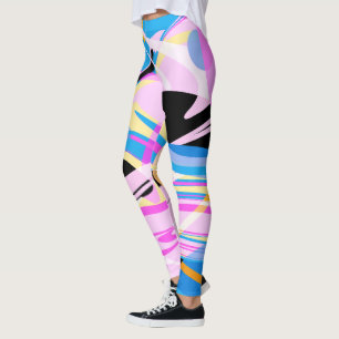 Leggings Pintura de resumen geométrico de tres dimensiones