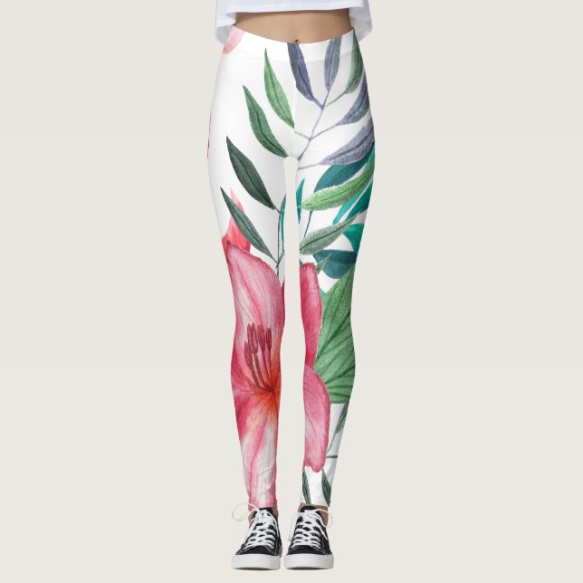 Leggings Pintura de selva tropical (Anverso)