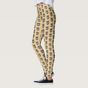 Leggings Pintura de Shiba Inu (Negro y Canela) - Arte de Pe