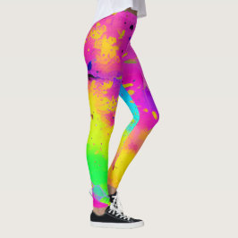 Leggings Pintura De Splash Rosa Y Más Resumen