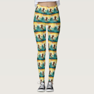 Leggings Pintura de surf en Cockapoo Beach
